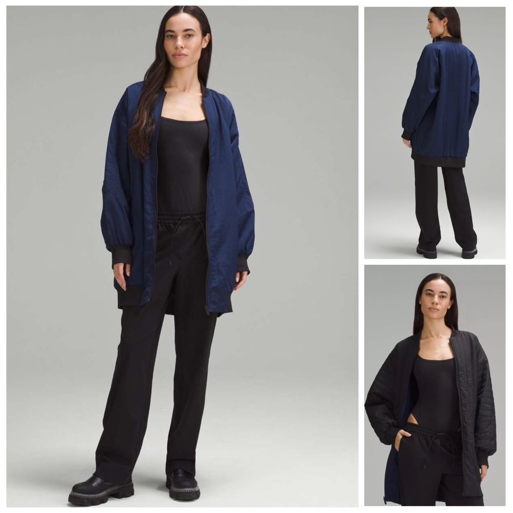 🍋Lululemon Reversible Non-Stop Bomber Jacket Colour Night Sea/Black Size 6